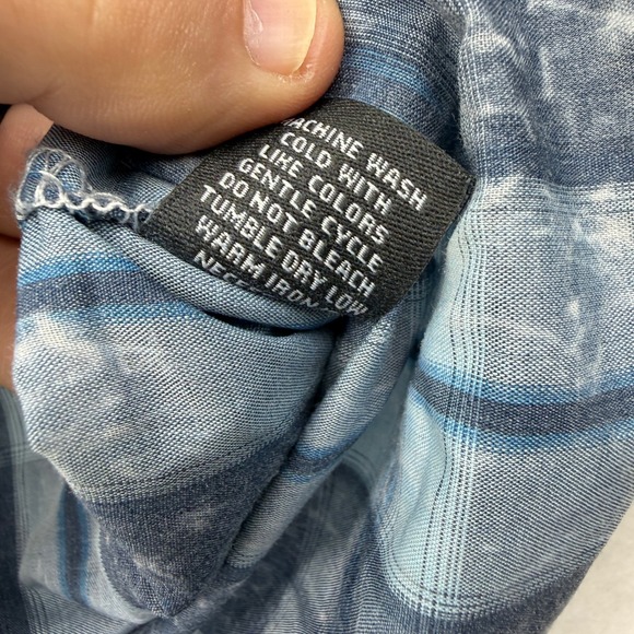 NEW BKE Vintage Mens Blue Plaid Snap Button Western Shirt Standard Fit M NWT - Picture 7 of 9